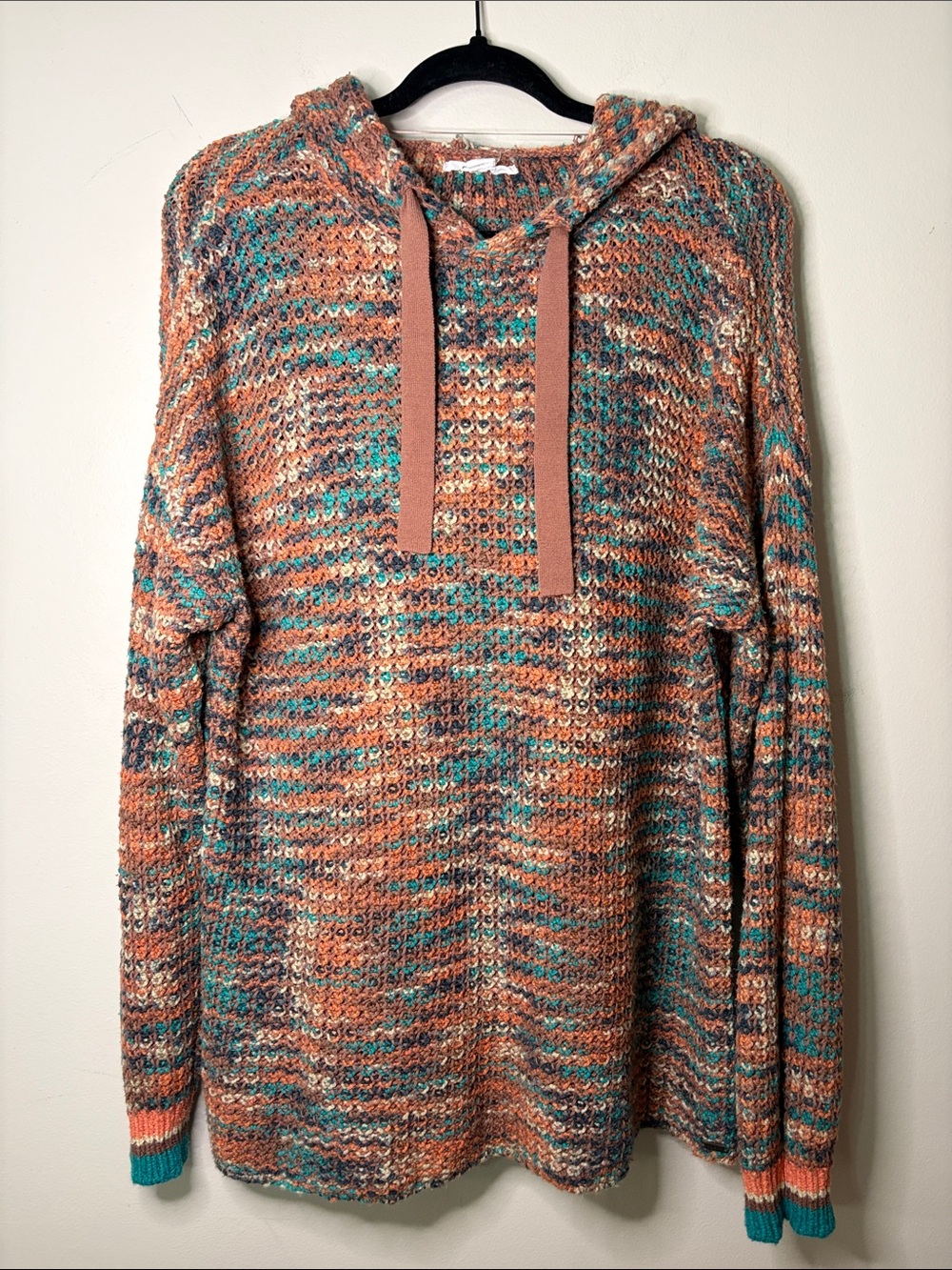 O'Neill Multicolor Knit Hoodie Sweater - Teal & Brown - Picture 2 of 5
